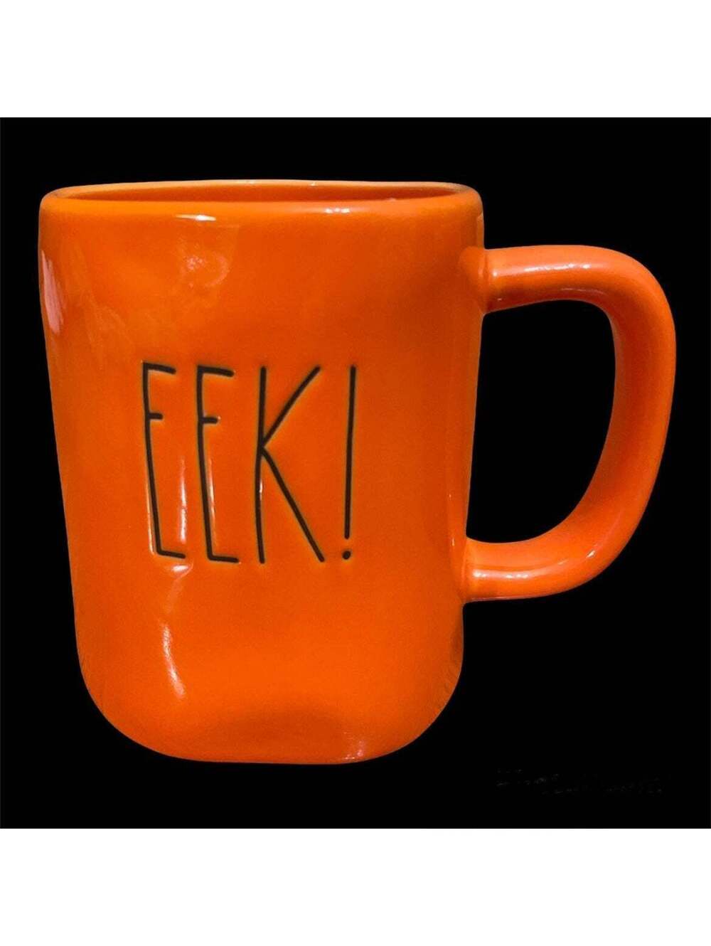 Rae Dunn Artisan Collection Orange Ceramic Mug EEK! Halloween